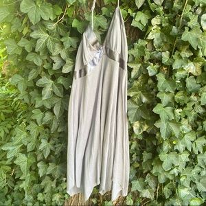 Sexy Silver 🤍 Halter Dress with Silky Details ❄️  winter New Year’s Eve party